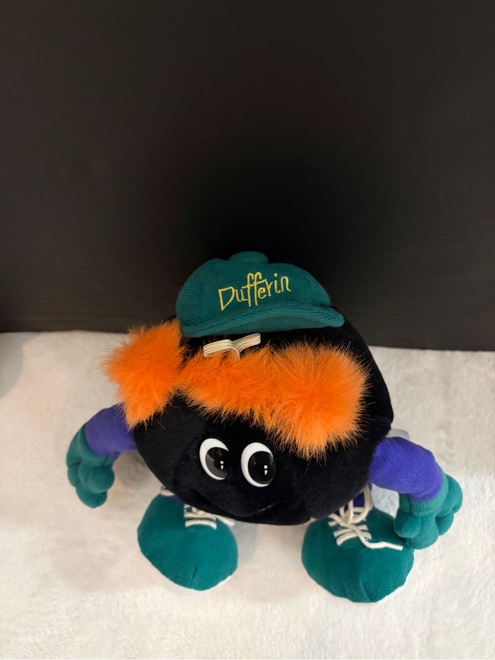 Plush Reptile Toy – Black with Bright Orange Fur Accent
